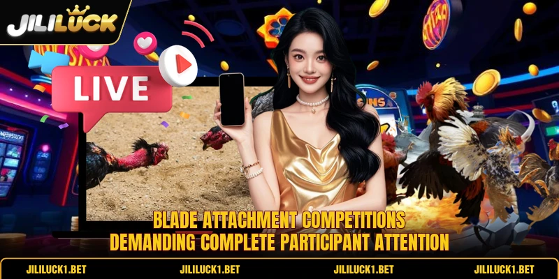 Blade attachment competitions demanding complete participant attention Blade attachment competitions demanding complete participant attention