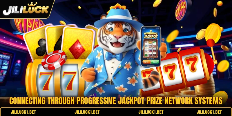 Connecting through progressive jackpot prize network systems